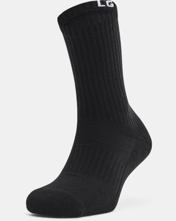 Lot de 3 paires de chaussettes hautes UA Core unisexes, Black, pdpMainDesktop image number 1